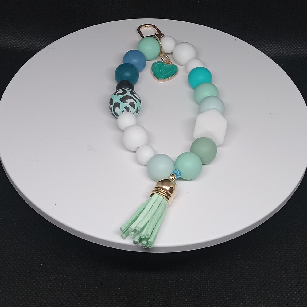 Colorful Beaded Purse Charm with Tassel